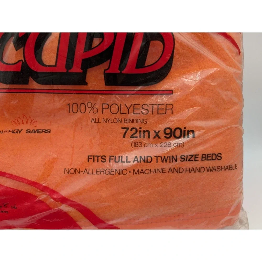 Cupid Orange Blanket 72x90 Inch‎ Full Twin 100% Polyester Sealed USA